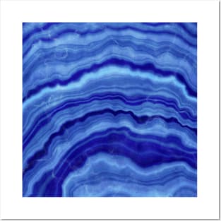 Blue Agate Watercolor Design Posters and Art